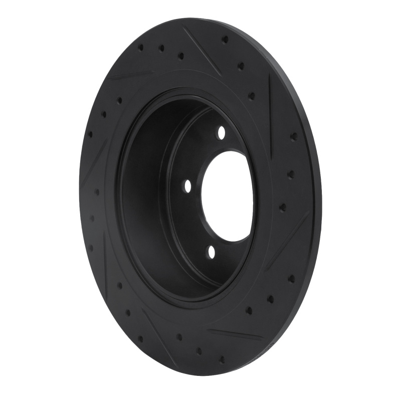 Chrysler 200 Brake Rotor (1) - Rear Left - R1 Concepts - Drilled & Slotted - Black - `07-`17